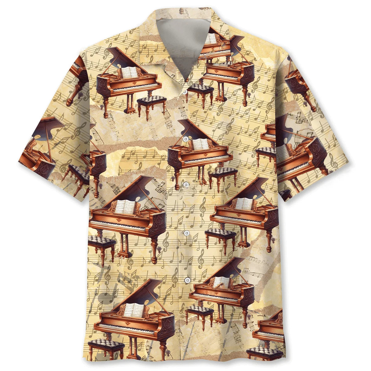 Grand Piano Music Sheet Hawaiian Shirt