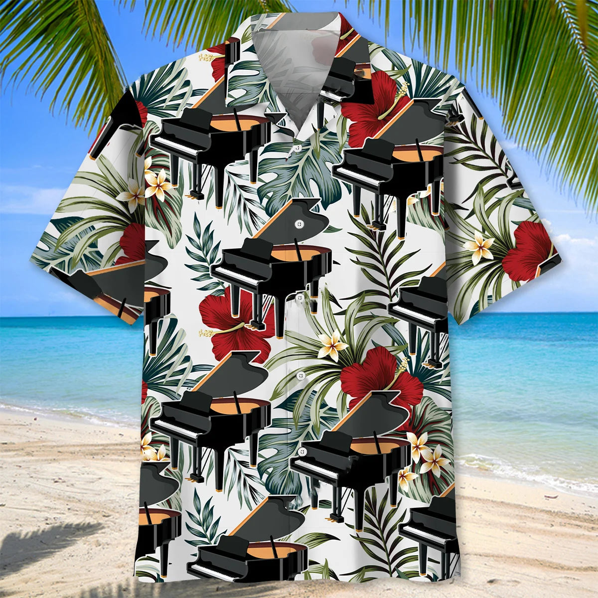 Grand Piano Tropical Hawaiian Shirt