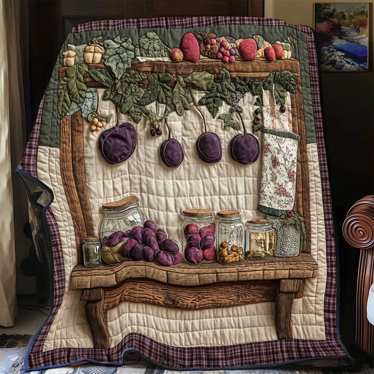 Grapes Kitchen Quilt Blanket