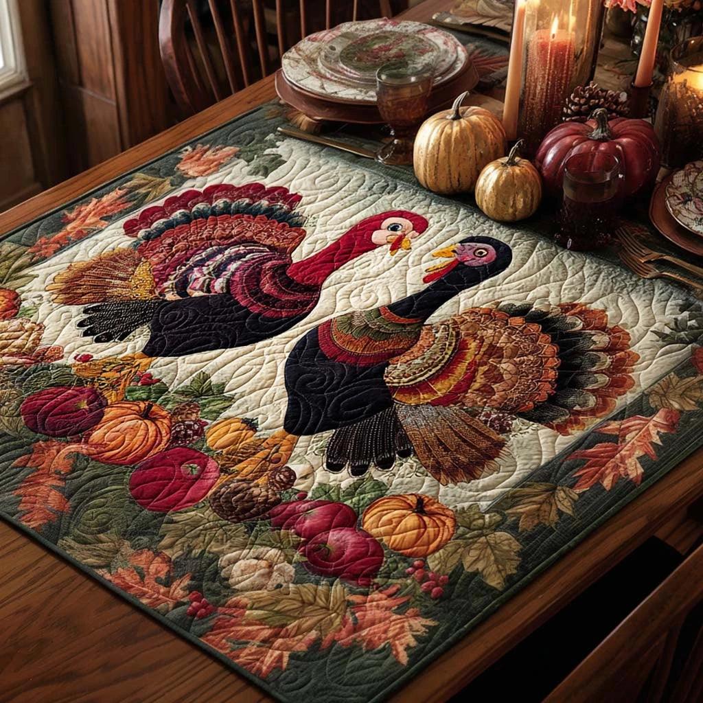 Grateful Harvest Quilted Table Topper