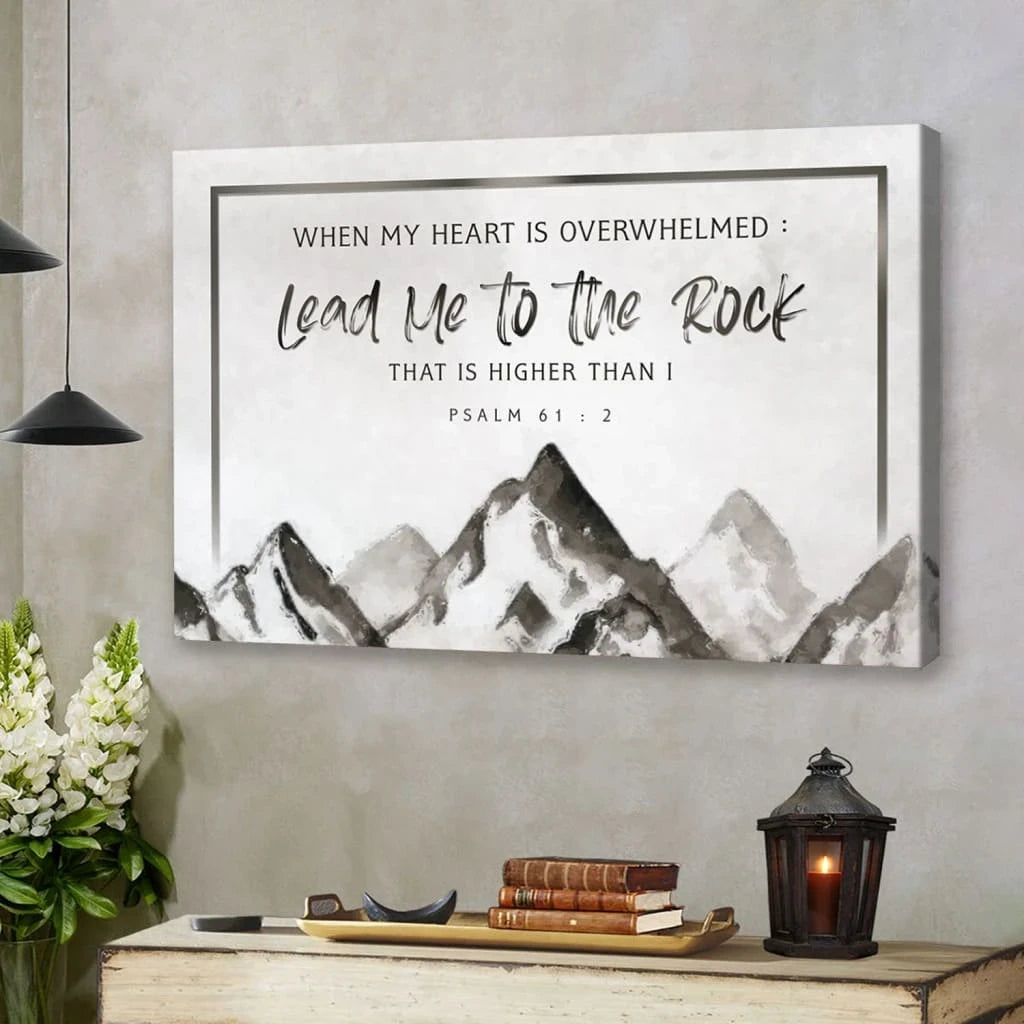 when my heart is overwhelmed mountain psalm 61 2 wall art canvas print (Landscape) (view 2)