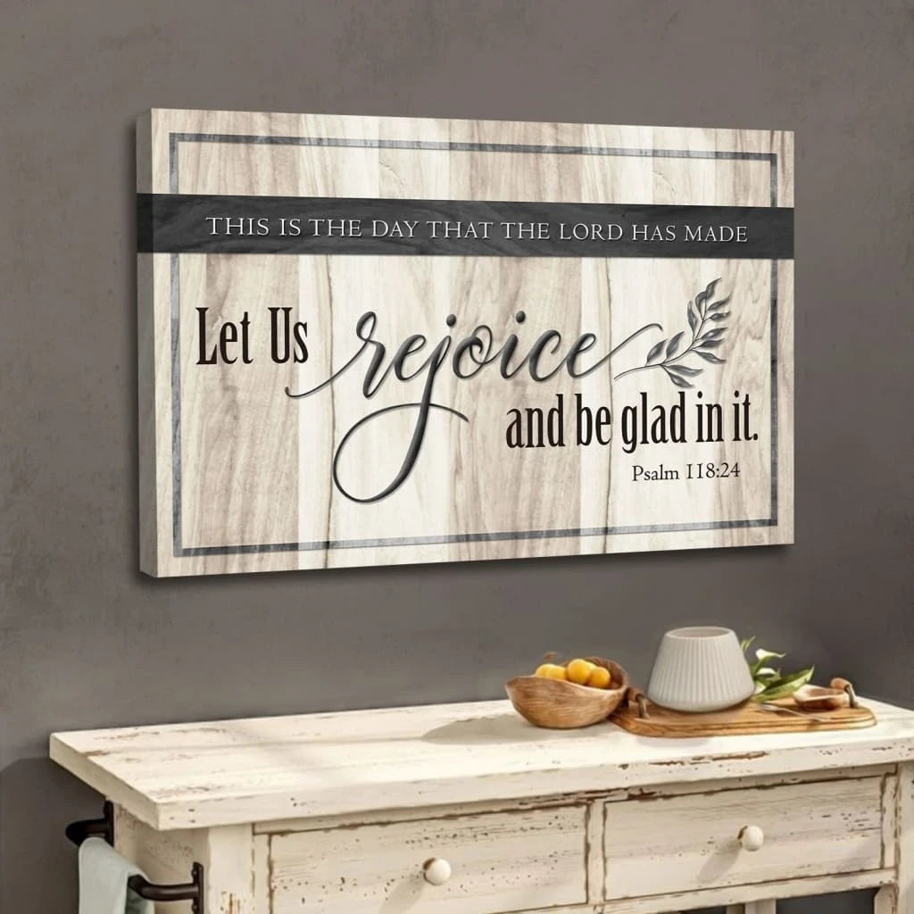 this is the day that the lord has made bible verse wall art canvas (Landscape) (view 2)