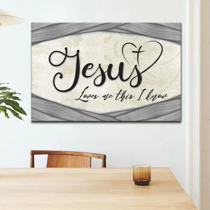 jesus loves me this i know christian wall art canvas (Landscape) (view 3)