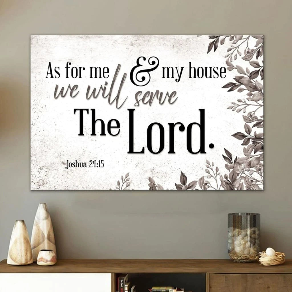 as for me and my house wall art joshua 24 15 bible verse wall art canvas print (Landscape) (view 2)