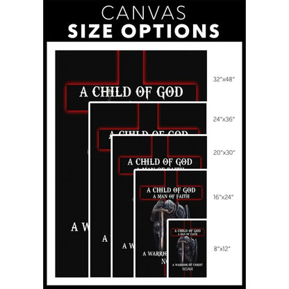personalized a child of god man of faith warrior of christ wall art canvas with custom name (view 4)