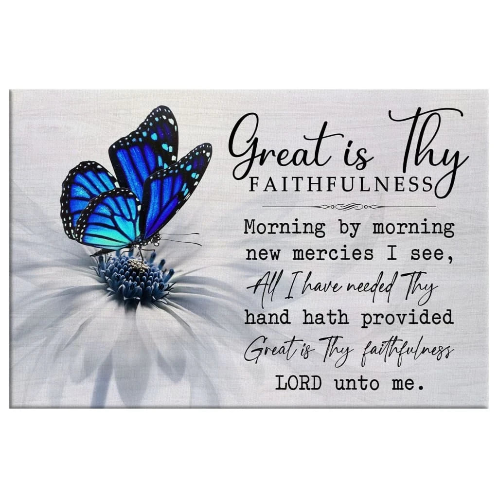 christian wall art great is thy faithfulness wall art canvas (Landscape) (view 3)