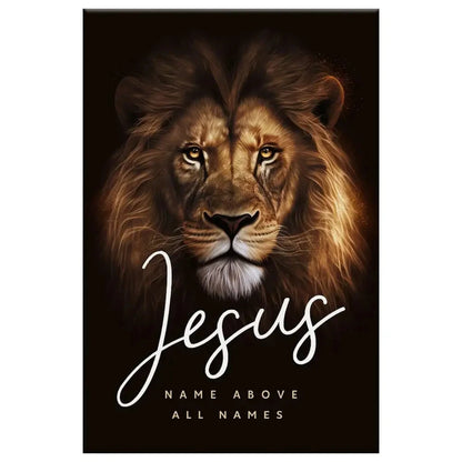 jesus name above all names lion of judah picture wall art canvas (Landscape) (view 2)