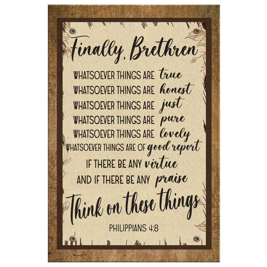 whatsoever things are true philippians 4 8 bible verse wall art canvas (view 4)