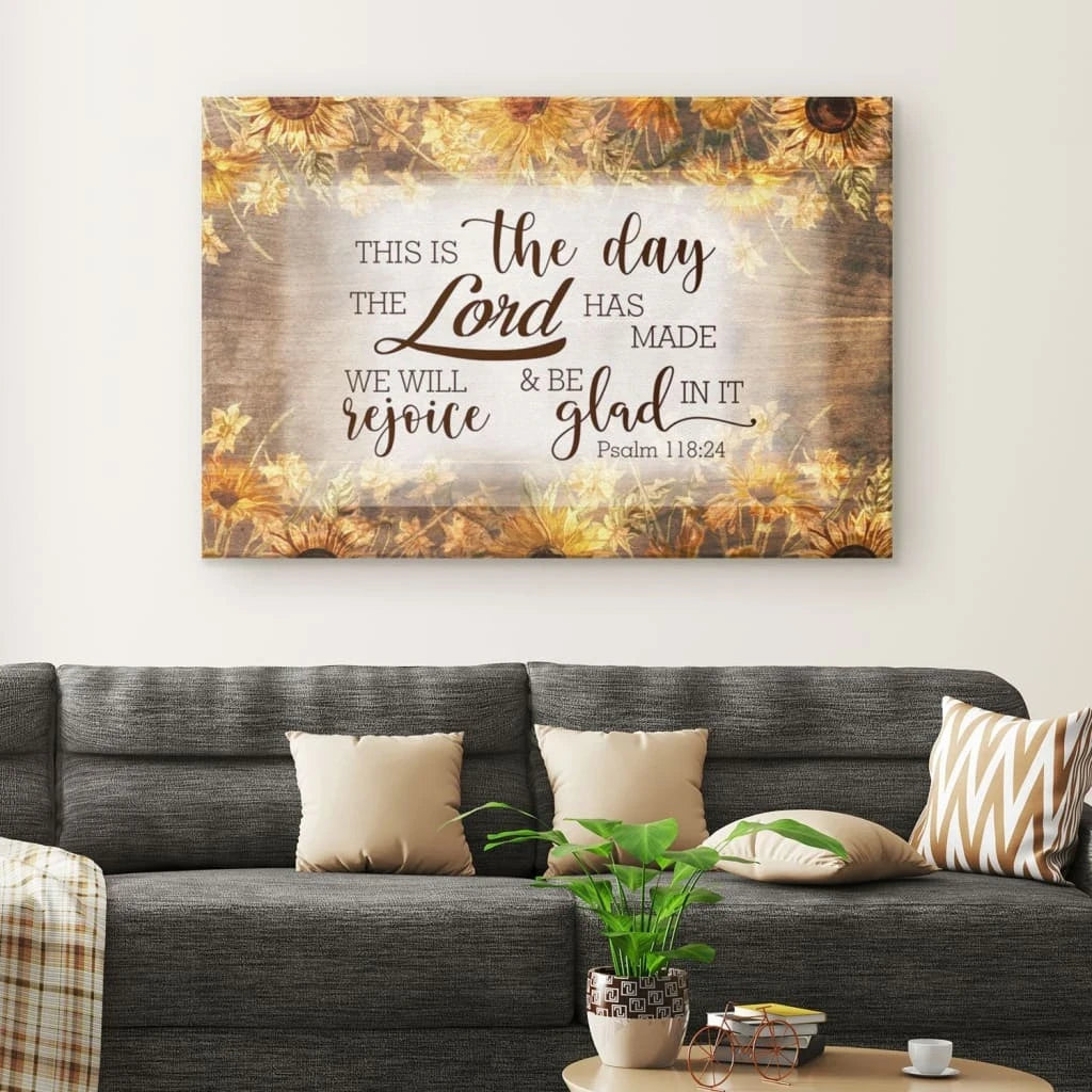 this is the day the lord has made psalm 118 24 wall art canvas print (Landscape) (view 3)