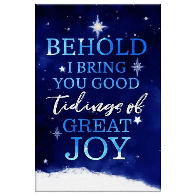behold i bring you good tidings of great joy christmas wall art canvas (view 3)