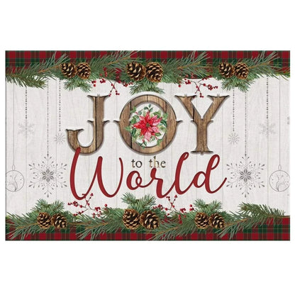 christmas wall art joy to the world canvas print (Landscape) (view 3)