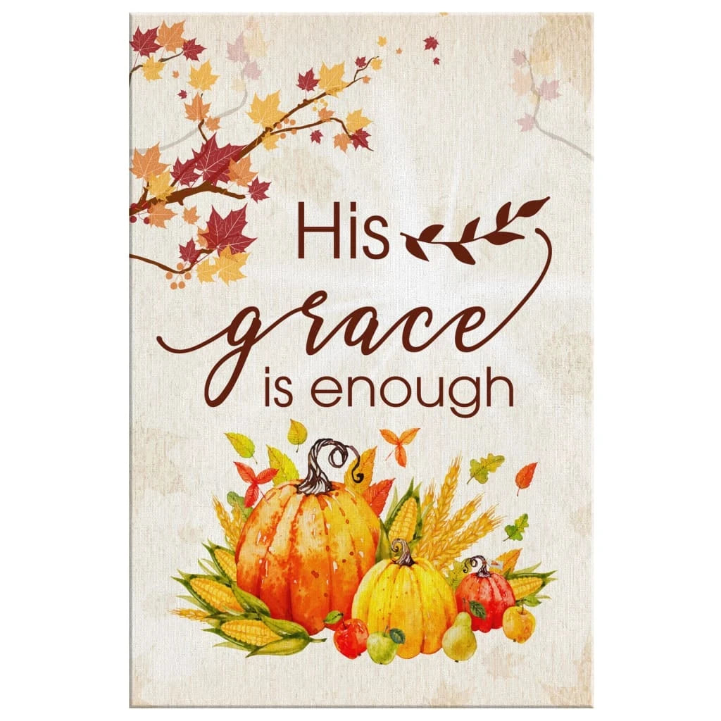 his grace is enough thanksgiving canvas wall art (Landscape) (view 2)