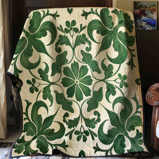 Green Leaves Quilt Blanket
