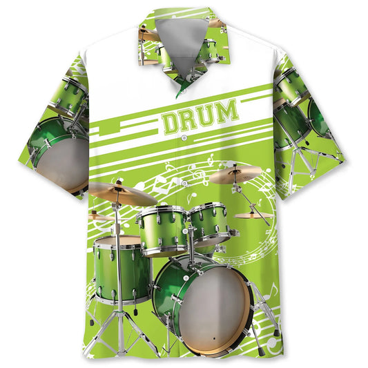 Green Drum Set Hawaiian Shirt - S - hawaiian shirt