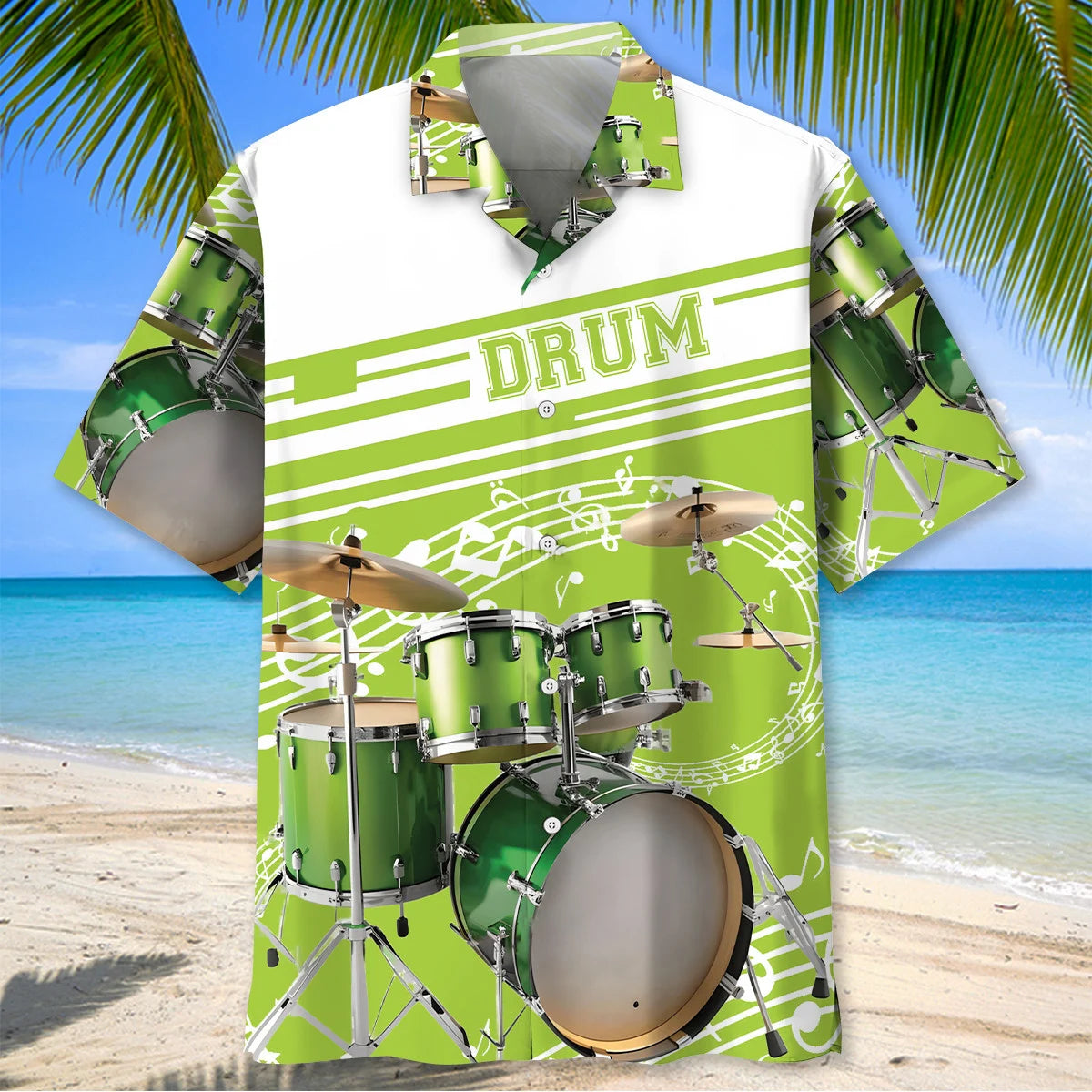 Green Drum Set Hawaiian Shirt
