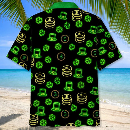 Green Neon Irish St Patrick Day Hawaiian Shirt