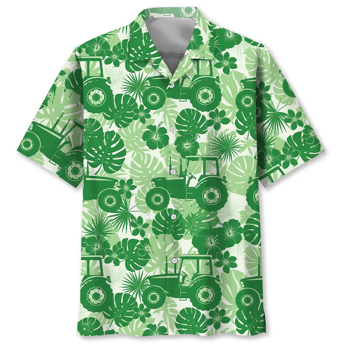 Green Tractor Hawaiian Shirt