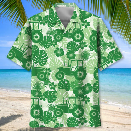 Green Tractor Hawaiian Shirt