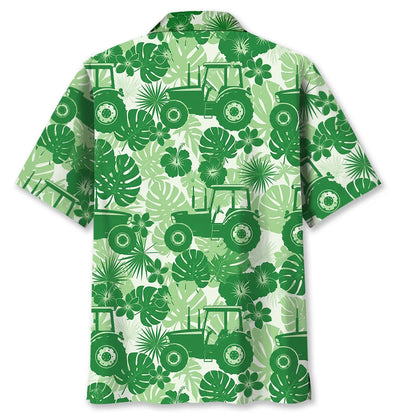 Green Tractor Hawaiian Shirt