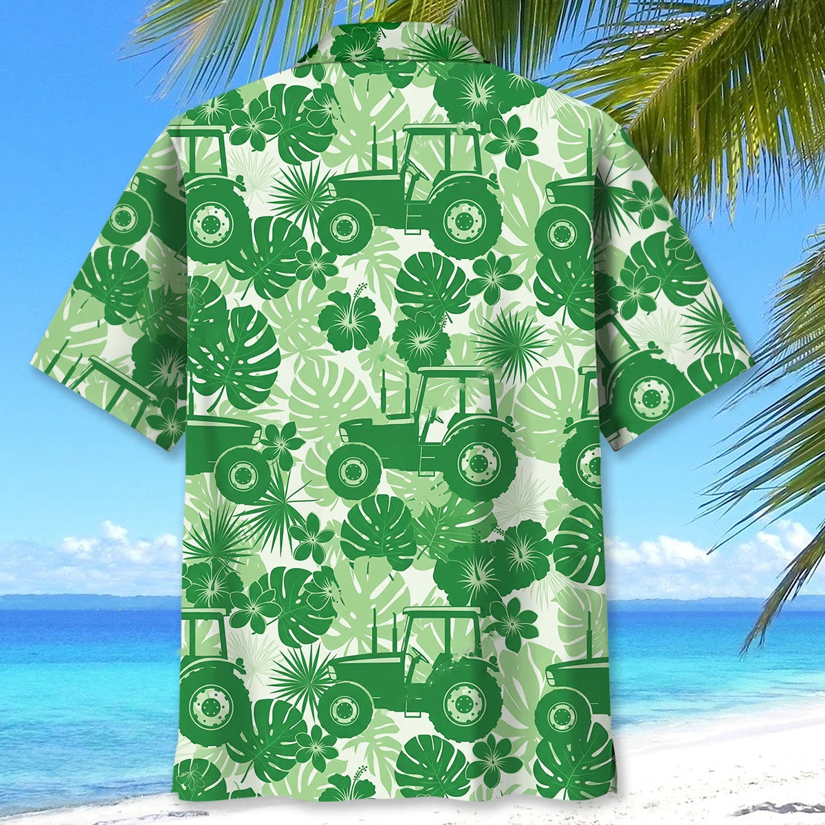 Green Tractor Hawaiian Shirt