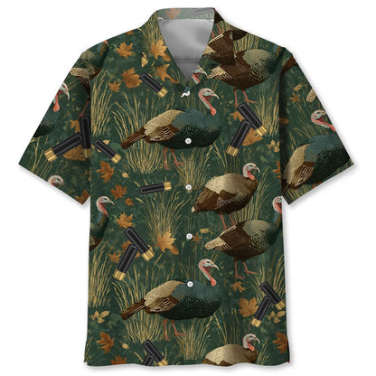 Green Wild Turkey Hunting Hawaiian Shirt