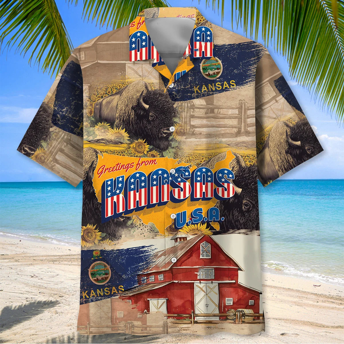 Greeting From Kansas Usa Hawaiian Shirt
