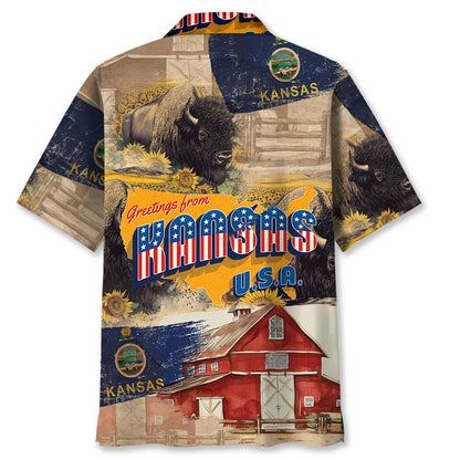 Greeting From Kansas Usa Hawaiian Shirt