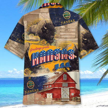 Greeting From Kansas Usa Hawaiian Shirt