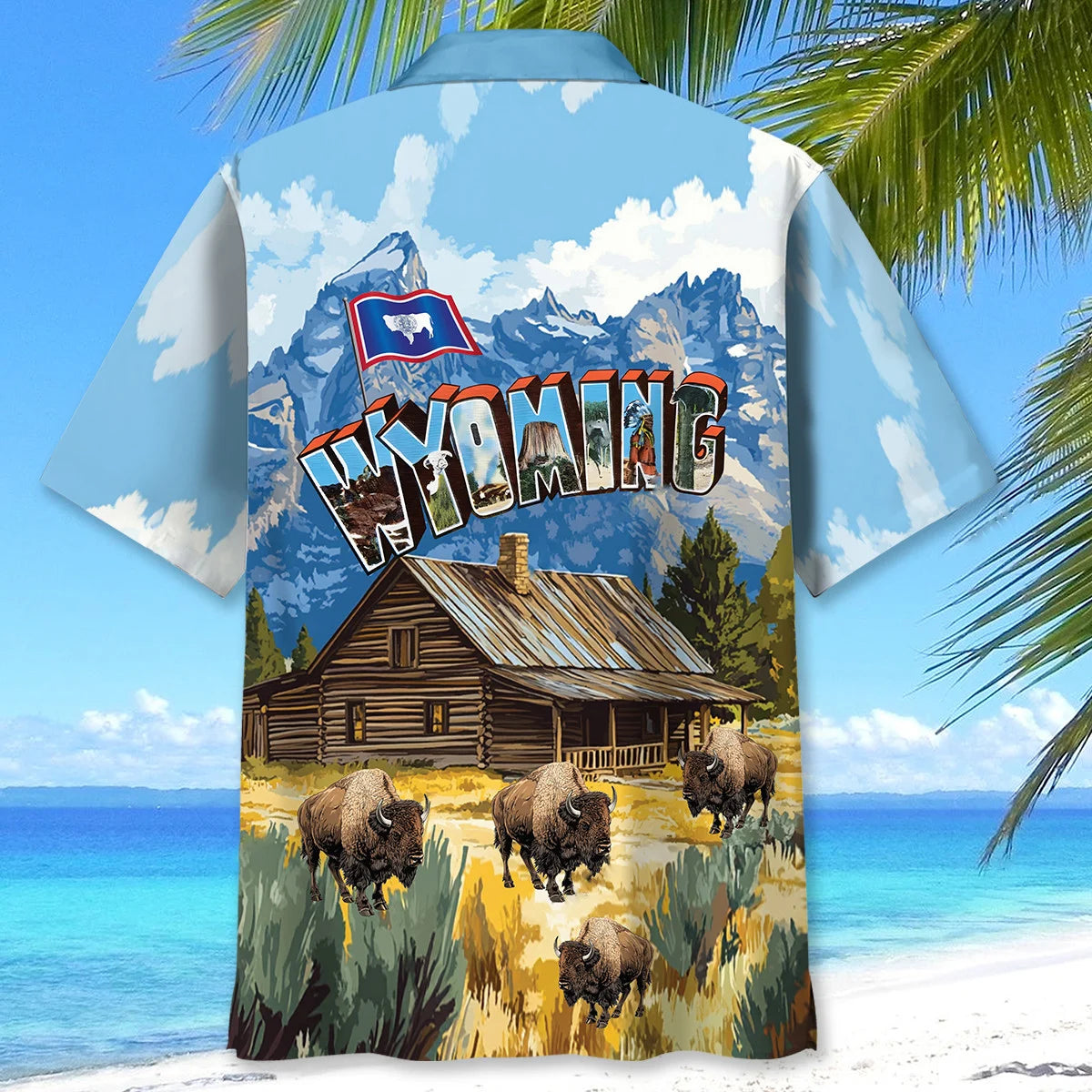 Greeting From Wyoming Hawaiian Shirt