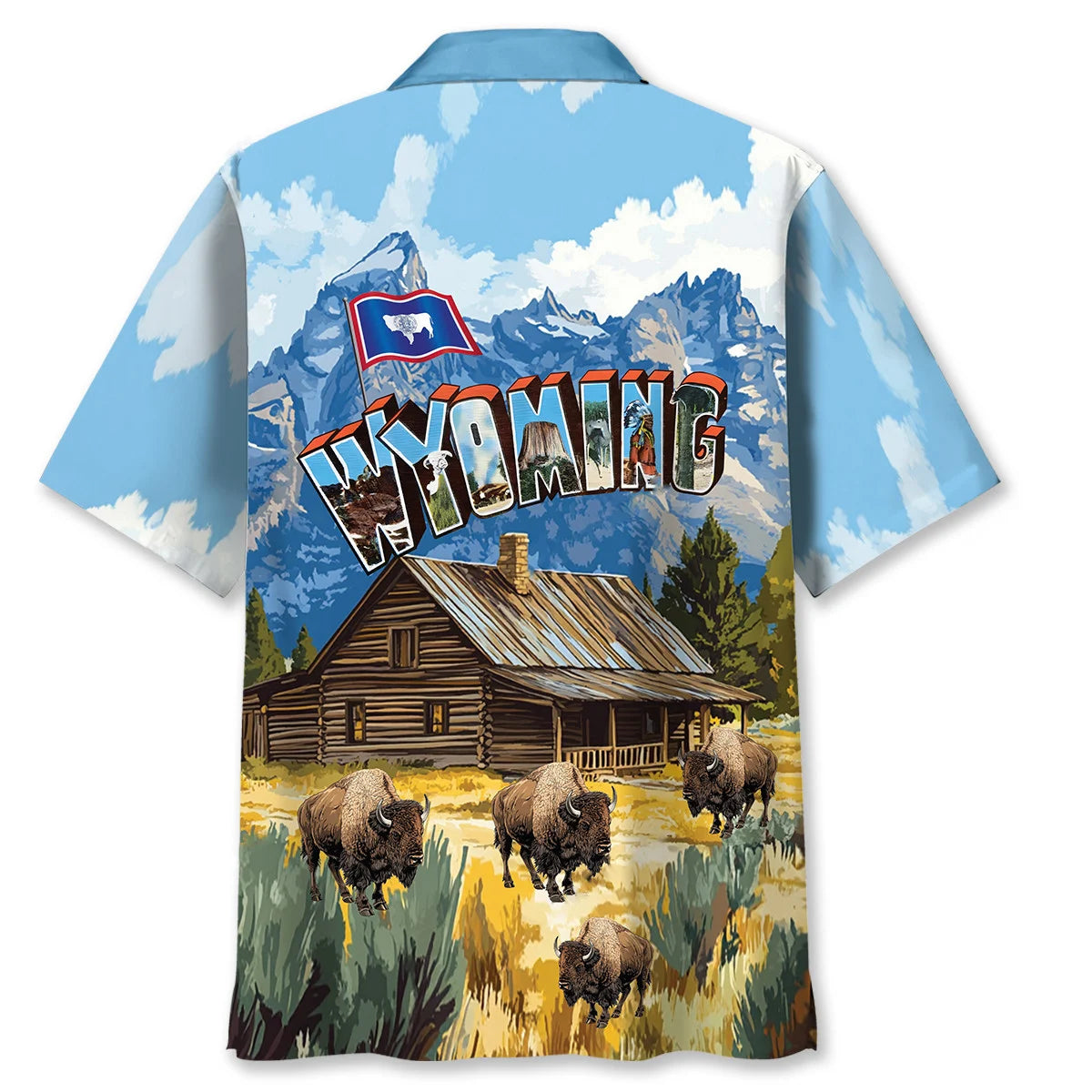Greeting From Wyoming Hawaiian Shirt
