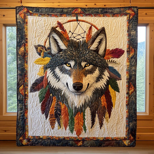 Grey Wolf Quilt Blanket
