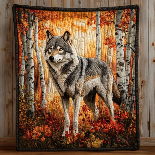 Grey Wolf Quilt Blanket