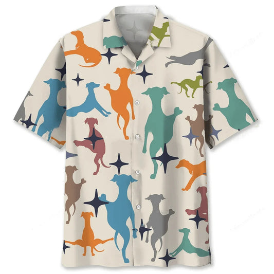 Greyhound Colorful Hawaiian Shirt - S - hawaiian shirt
