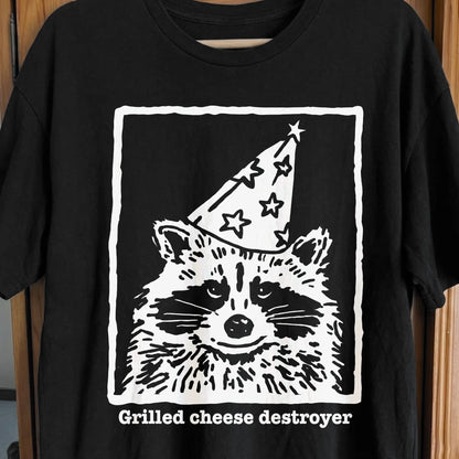 Grilled Cheese Destroyer Raccoon Shirt, funny meme tee gift
