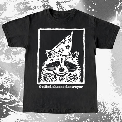 Grilled Cheese Destroyer Raccoon Shirt, funny meme tee gift (view 4)
