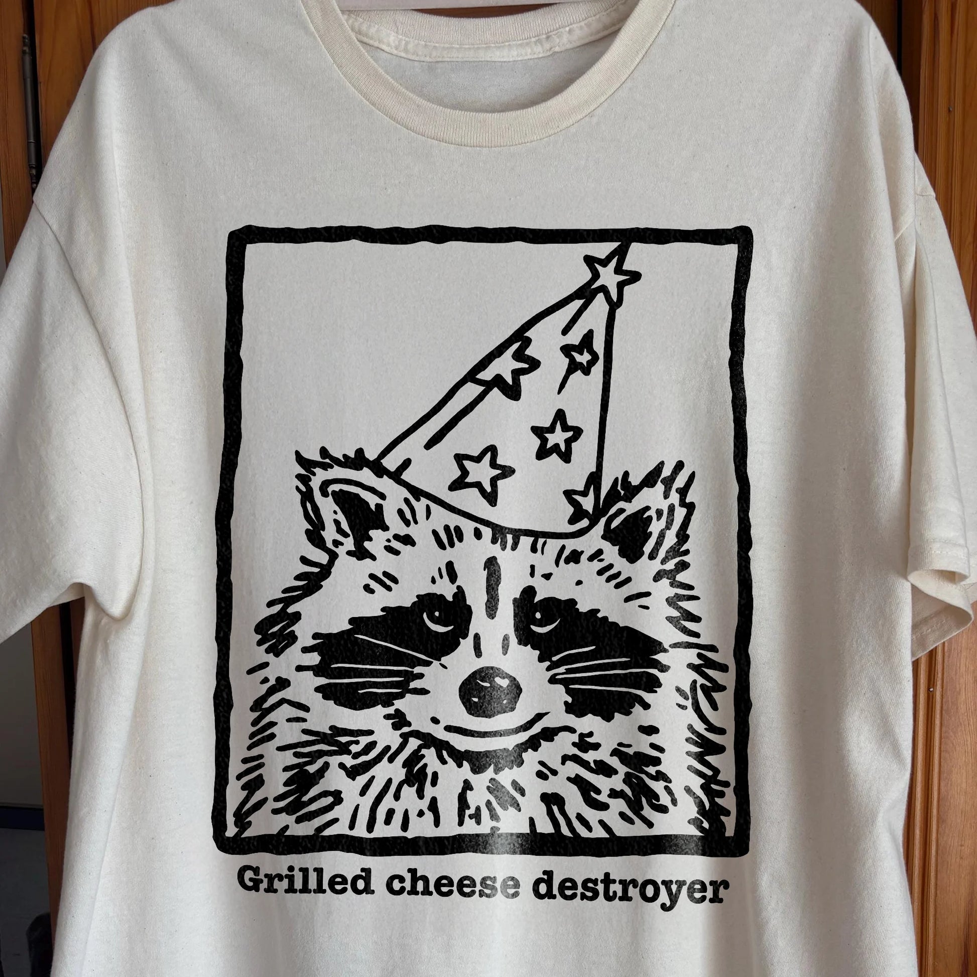 Grilled Cheese Destroyer Raccoon Shirt, funny meme tee gift (view 2)