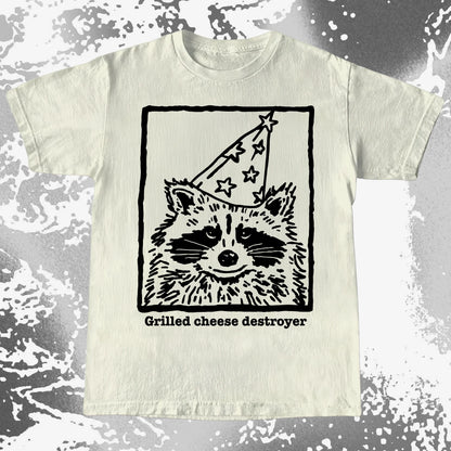 Grilled Cheese Destroyer Raccoon Shirt, funny meme tee gift (view 5)
