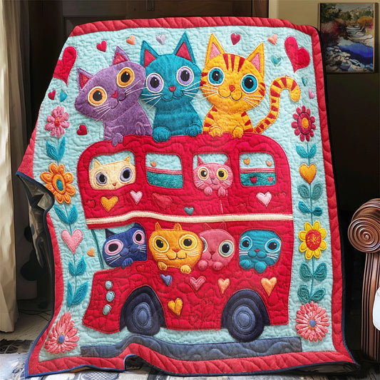 Groovy Cat Ride Quilt Blanket