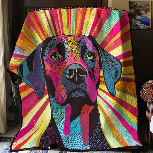 Groovy Dog Vibes Quilt Blanket