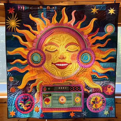 Groovy Sunshine Beats Quilt Blanket