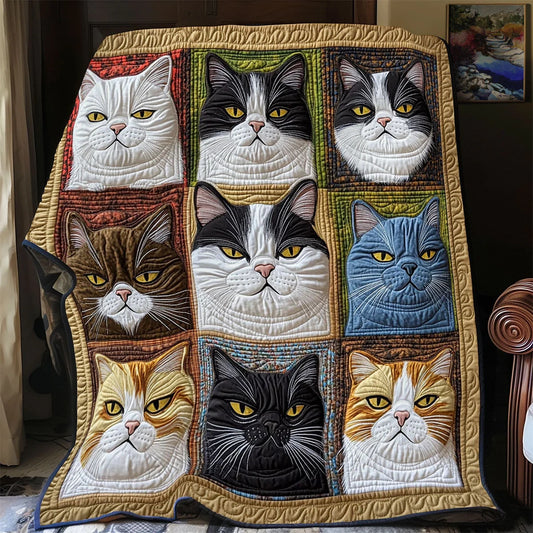 Grumpy Cats Quilt Blanket
