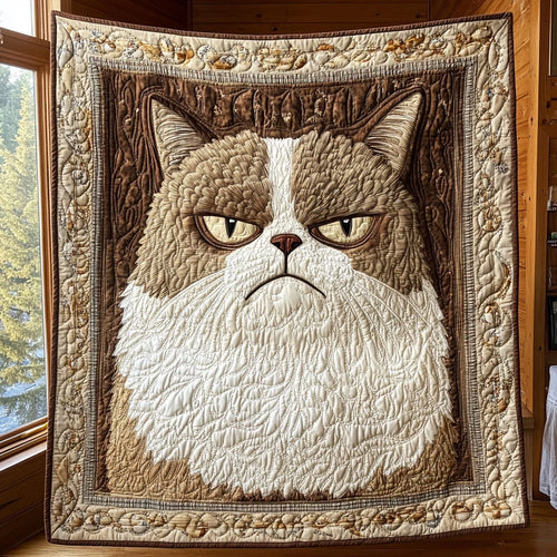 Grumpy Portrait Quilt Blanket