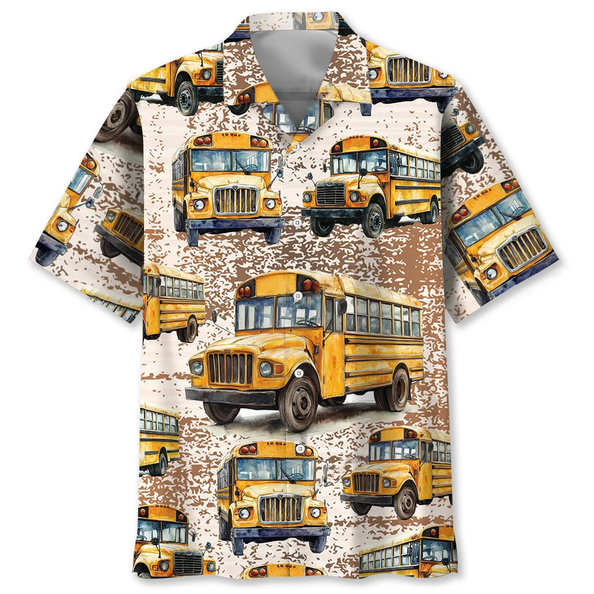 Grunge Retro School Bus Hawaiian Shirt