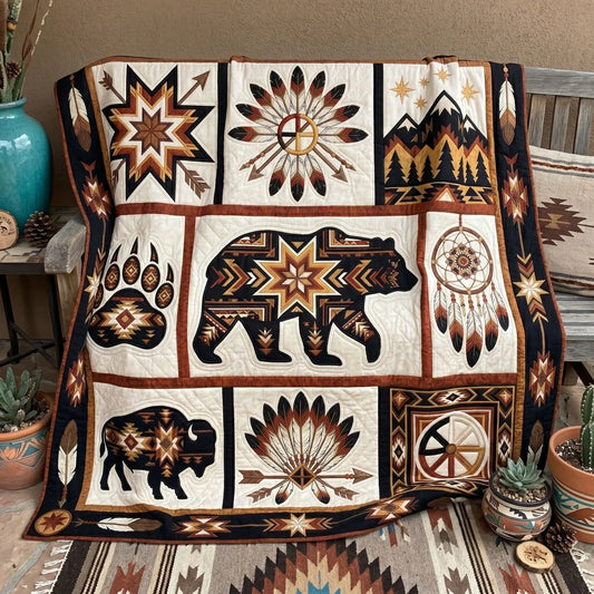 Guardians Of The Wild Plains Quilt Blanket