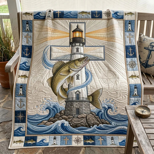 Guiding Light Walleye Cross Quilt Blanket