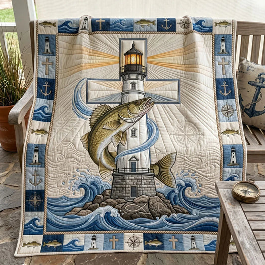 Guiding Light Walleye Cross Quilt Blanket