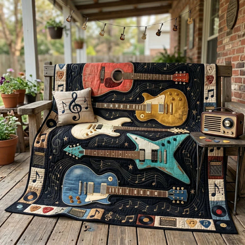 Guitar Legends Quilt Blanket