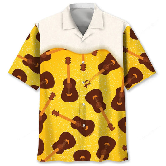 Guitar Beer Hawaiian Shirt - S - hawaiian shirt