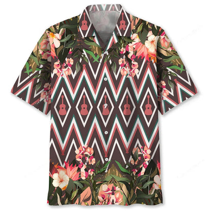 Guitar Flowers Hawaiian Shirt