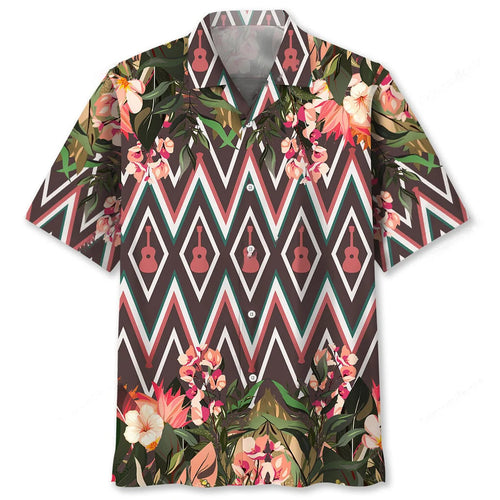 Guitar Flowers Hawaiian Shirt
